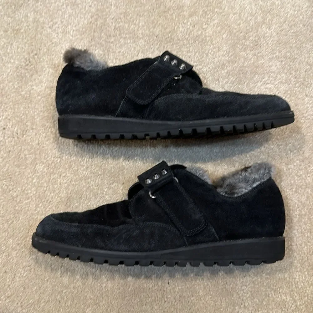 Stuart Weitzman Faux Fur Women Suede Sneaker Size 8 M